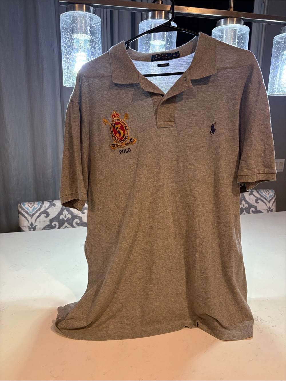 Polo by Ralph Lauren Gray Short-Sleeve Crest Polo